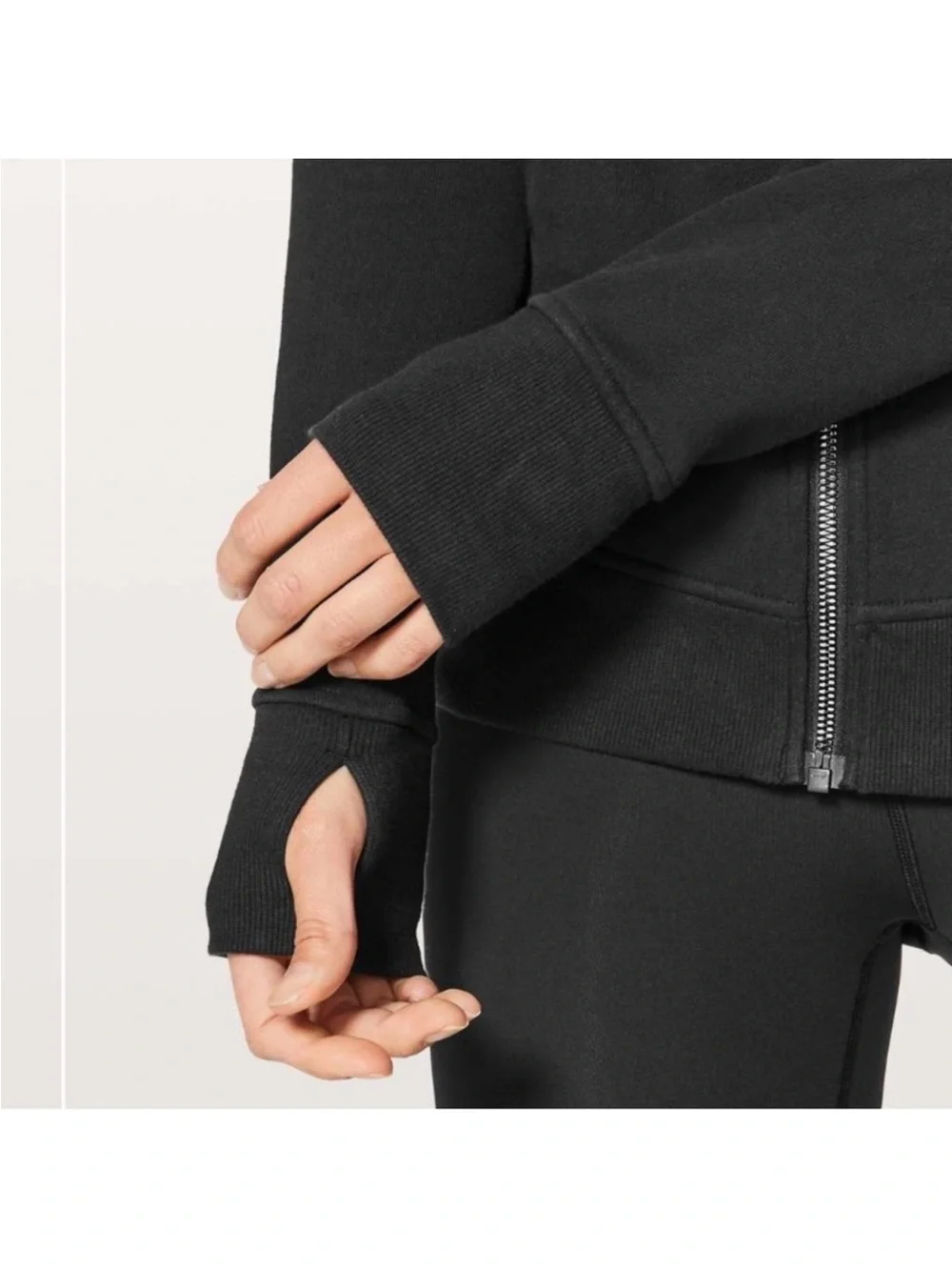 Lululemon Scuba Hoodie Full Zip - Black with Floral Details